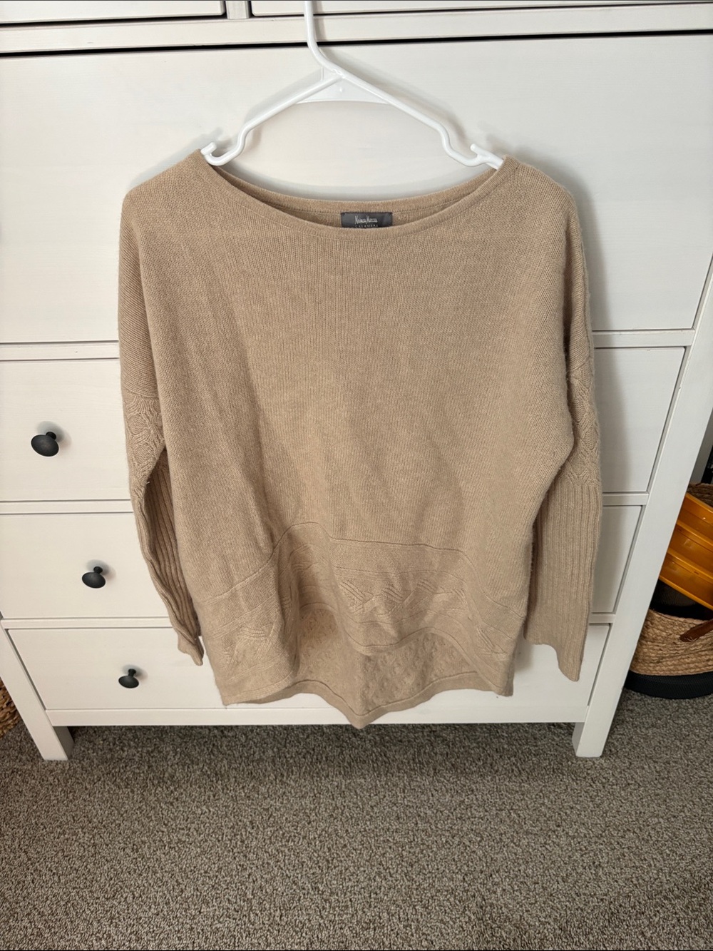 Neiman Marcus Beige Crewneck Sweater